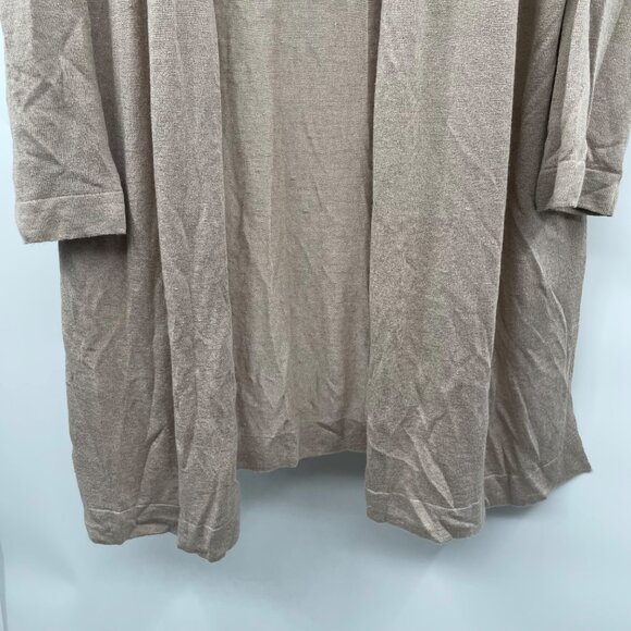UNIQLO Womens Open Front Duster Cardigan Long Sleeve Tan Size Medium - Picture 3 of 9